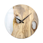 Transparent Epoxy Olive Wood Wall Clock