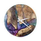 Rainbow Epoxy Oak Wall Clock