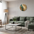 Green Epoxy Oak Wall Clock