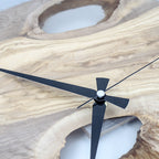 Transparent Epoxy Olive Wood Wall Clock