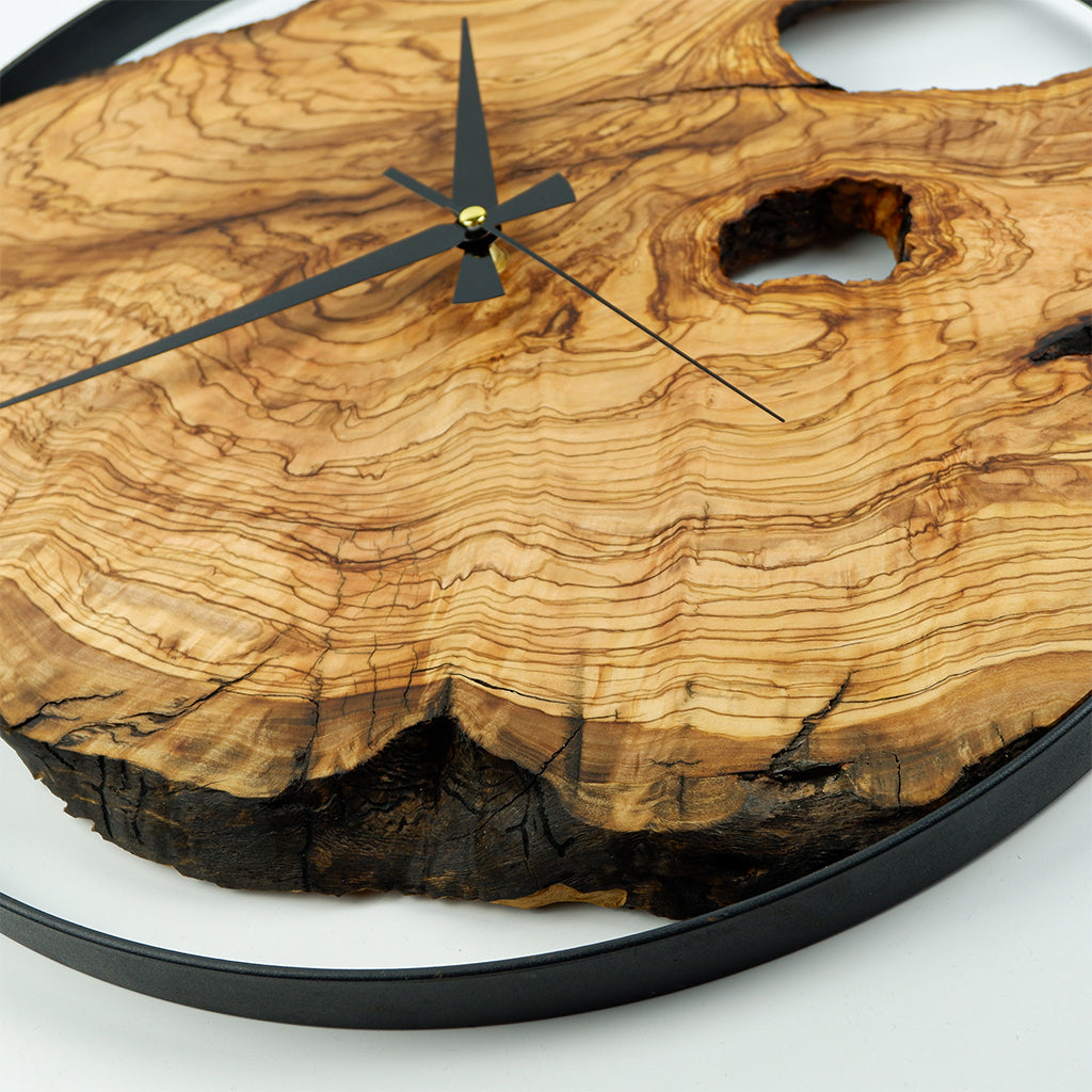 Olive Wood Wall Clock
