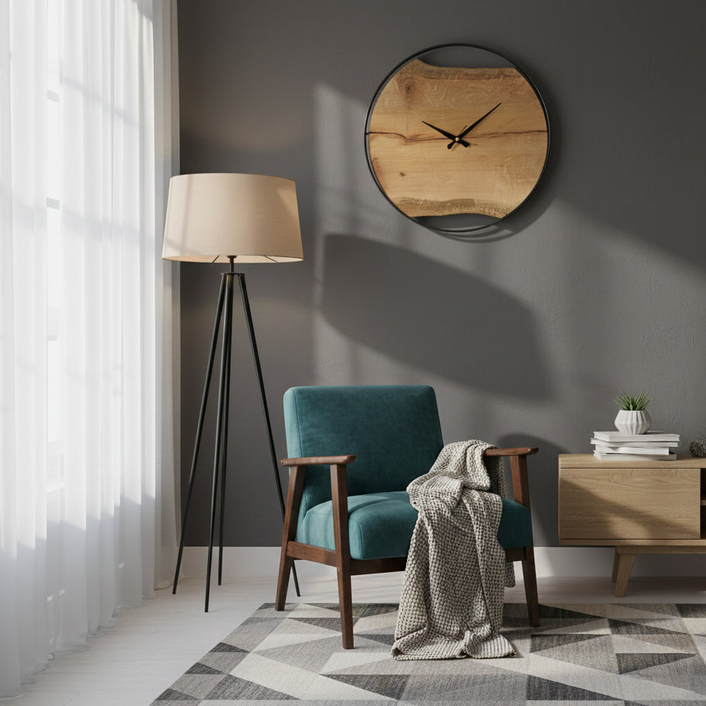 Oak Wood Wall Clock Secondary image