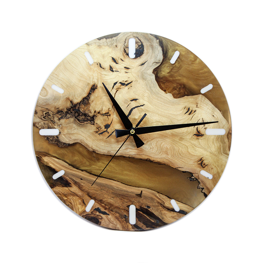 Copper Epoxy Olive Wood Wall Clock Main image