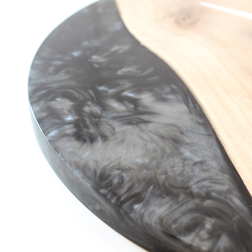 Smoky Black Epoxy Walnut Wood Wall Clock