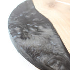 Smoky Black Epoxy Walnut Wood Wall Clock