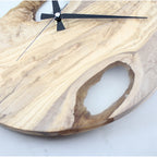 Transparent Epoxy Olive Wood Wall Clock