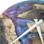 Rainbow Epoxy Oak Wall Clock