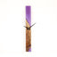Purple Epoxy Walnut Wood Linear Wall Clock