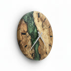Green Epoxy Oak Wall Clock