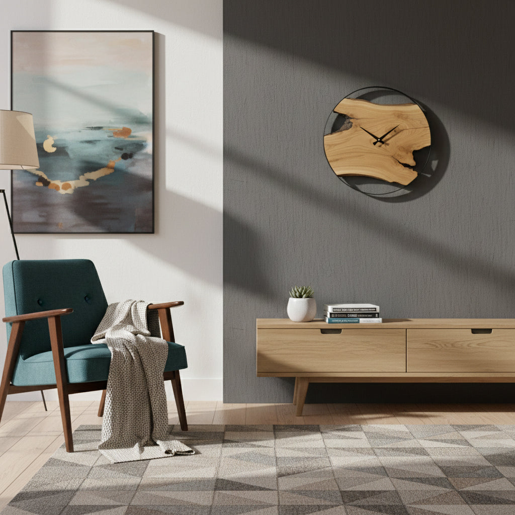 Light Wallnut Wall Clock