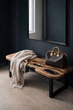 Smoked Epoxy and Olive Wood Coffee Table