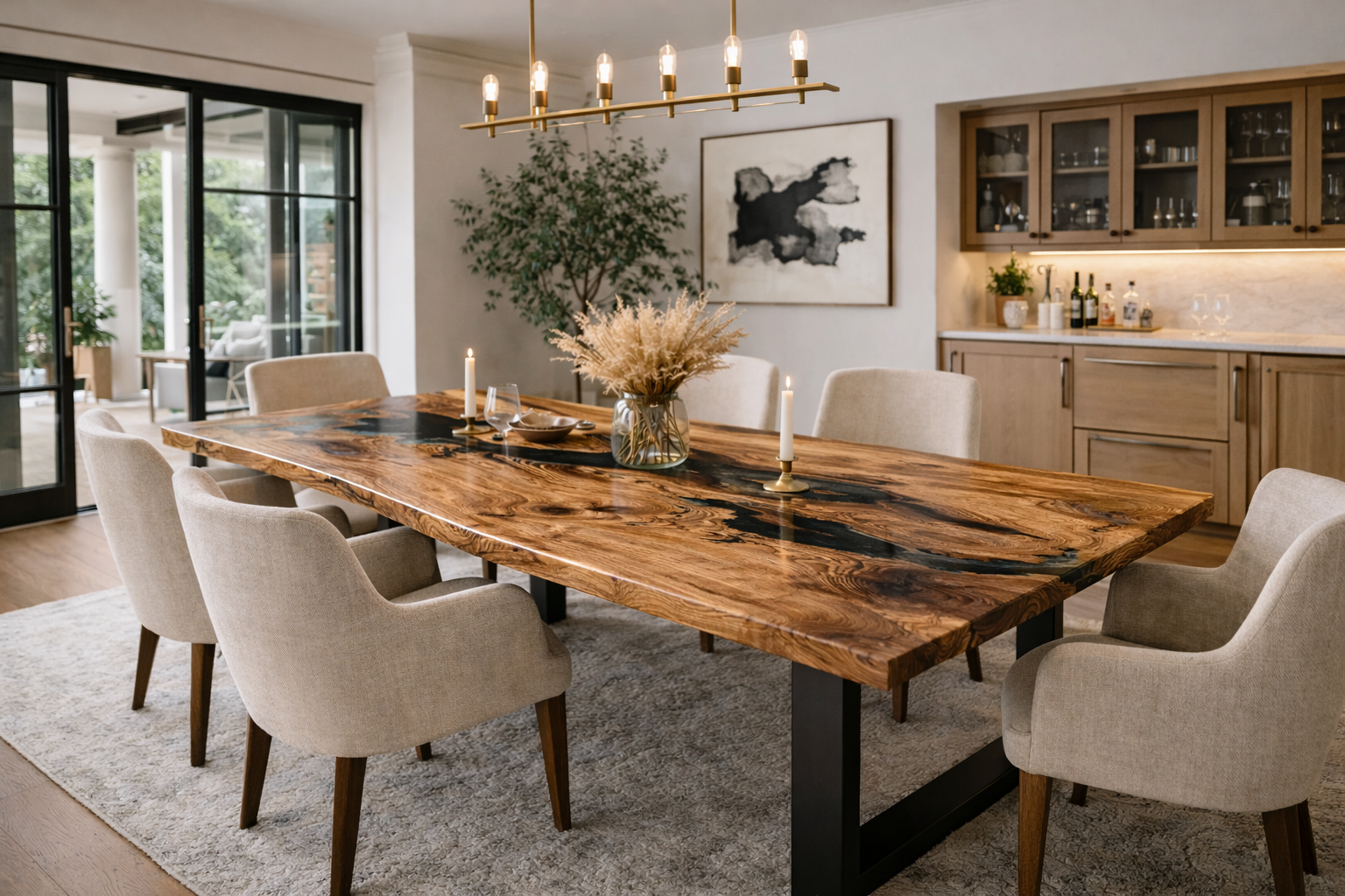 Smoked Black Epoxy and Olive Wood Coffee Table (Copy) Secondary image