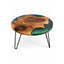 Blue & Green Epoxy Walnut Wood Round Coffee Table