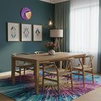 Purple Epoxy Walnut Wood Wall Clock