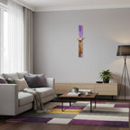 Purple Epoxy Walnut Wood Linear Wall Clock